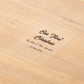 Invitations En Acrylique Notre premier Noël, M. et Mme, nom du couple date (Poser)