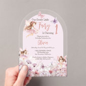 Invitations En Acrylique Notre Sweet Little Fairy 1er anniversaire fête (In situ (ordinateur de poche))