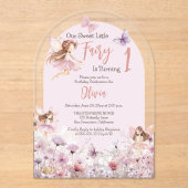Invitations En Acrylique Notre Sweet Little Fairy 1er anniversaire fête (Recto)