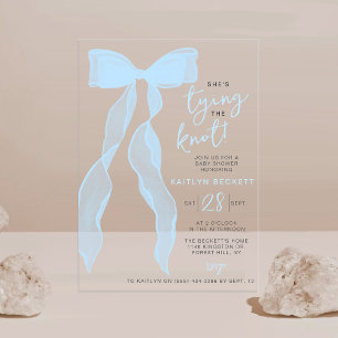 Invitations En Acrylique Nouez le nœud Élégant nœud papillon bleu Baby show