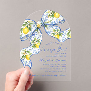 Invitations En Acrylique Nous avons hâte de vous serrer dans nos bras Bébé