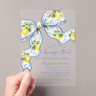 Invitations En Acrylique Nous avons hâte de vous serrer dans nos bras Lemon
