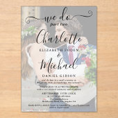 Invitations En Acrylique Nous faisons Partie Deux Mariage Photo Sequel Scri (Recto)