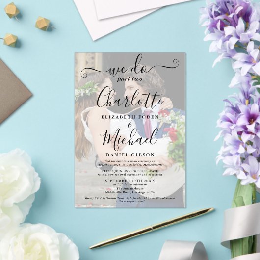 Invitations En Acrylique Nous faisons Partie Deux Mariage Photo Sequel Scri (Insitu (Mariage))