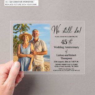 Invitations En Acrylique Nous faisons toujours 45e anniversaire de mariage 