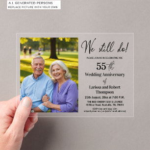 Invitations En Acrylique Nous faisons toujours Photo d'anniversaire de mari