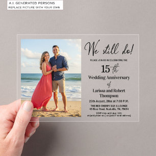 Invitations En Acrylique Nous faisons toujours Photo de 15e anniversaire de
