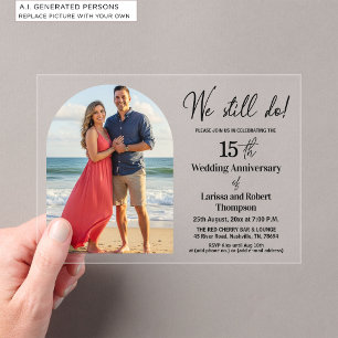 Invitations En Acrylique Nous faisons toujours Photo de 15e anniversaire de