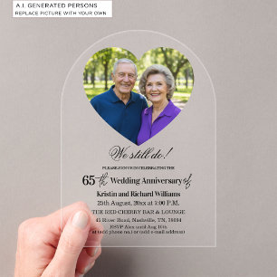 Invitations En Acrylique Nous faisons toujours Photo de 65e anniversaire de