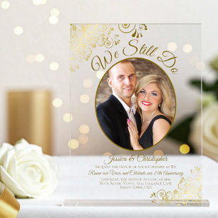 Invitations En Acrylique Nous faisons toujours une élégante photo d'or de r