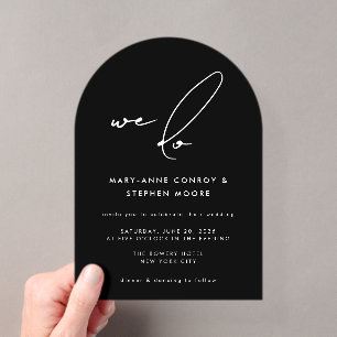 Invitations En Acrylique Nous faisons un mariage de calligraphie noire mode