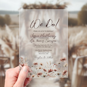 Invitations En Acrylique Nous nous marions ! Mariage rustique bohème aux fl