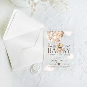 Invitations En Acrylique Nous pouvons à peine attendre la fête de bébé ours