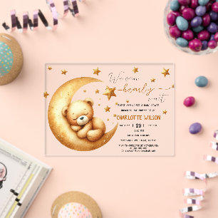 Invitations En Acrylique Nous pouvons à peine attendre Mignon bébé ours Fêt