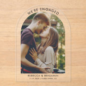 Invitations En Acrylique Nous sommes engagés Enregistrer la photo Date (Recto)