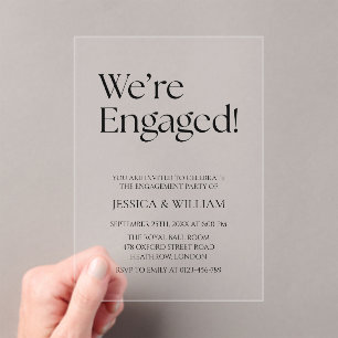 Invitations En Acrylique Nous sommes fiancés Fête de fiançailles minimalist