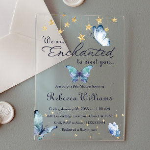 Invitations En Acrylique Nous sommes ravis de vous rencontrer Baby Shower P