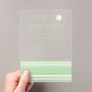 Invitations En Acrylique Nouveau Au Club Baby Shower Prépa