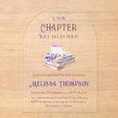 Invitations En Acrylique Nouveau chapitre Débuter Lavender Brunch Baby show (Recto)
