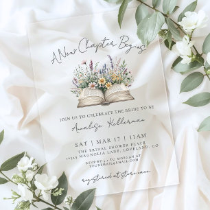 Invitations En Acrylique Nouveau Chapitre Mariage Champêtre Fête de Fiançai