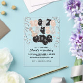 Invitations En Acrylique Nouvel An Réveillon Compte Premier Anniversaire In (Insitu (Mariage))