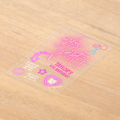 Invitations En Acrylique Nouvel anniversaire de la fête de la lueur rose Ne (Poser)