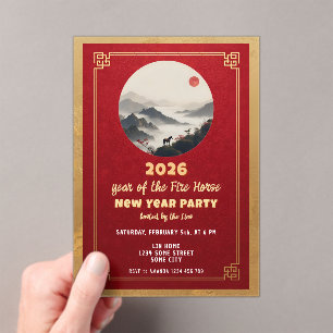 Invitations En Acrylique Nouvelle année chinoise 2026 Fête de la nouvelle a