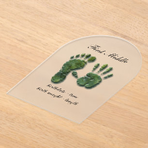 Invitations En Acrylique Nouvelle empreinte de main de nourrisson