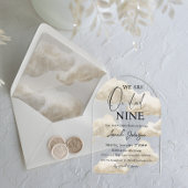 Invitations En Acrylique Nuage Neuf Beige Genre Neutre Ciel Baby shower
