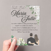 Invitations En Acrylique Nuestra Boda/Notre Mariage (In situ (ordinateur de poche))