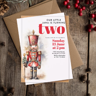 Invitations En Acrylique Nutcracker Anniversaire Magique Rouge Festif