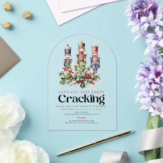 Invitations En Acrylique Nutcracker Cracing Noël Fête Anniversaire (Insitu (Mariage))