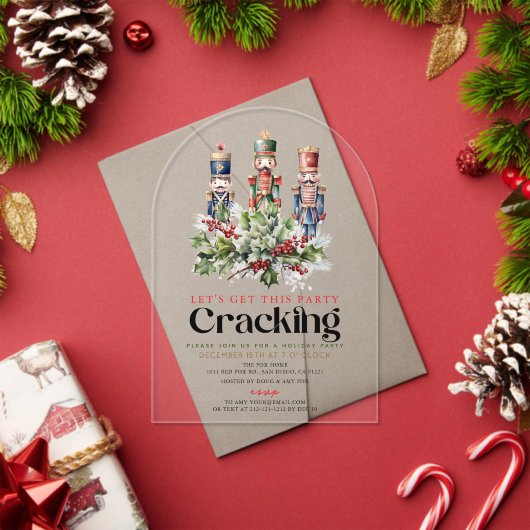 Invitations En Acrylique Nutcracker Cracing Noël Fête de Noël (Insitu (vacances))