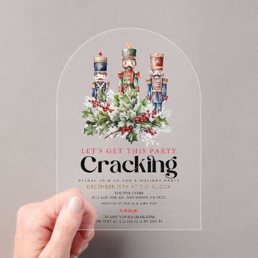 Invitations En Acrylique Nutcracker Cracing Noël Fête de Noël (In situ (ordinateur de poche))