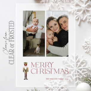 Invitations En Acrylique Nutcracker moderne Merry Typographie 2 Photo Holid
