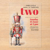 Invitations En Acrylique Nutcracker Red Magie Anniversaire | Festif (Recto)