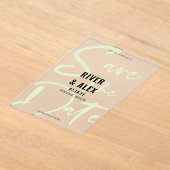 Invitations En Acrylique Nyanza Green Modern Script Enregistrer la date (Poser)