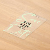 Invitations En Acrylique Nyanza Vert Écriture Moderne Save the Date (Poser)