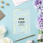Invitations En Acrylique Nyanza Vert Écriture Moderne Save the Date (Insitu (Mariage))
