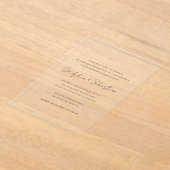 Invitations En Acrylique Odelphie Script moderne minimal mariage élégant (Poser)