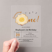Invitations En Acrylique Oeuf frit Kawaii 1er anniversaire (In situ (ordinateur de poche))