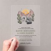 Invitations En Acrylique Offroad Canyon Couple Mariage (In situ (ordinateur de poche))