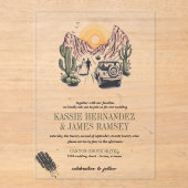 Invitations En Acrylique Offroad Canyon Couple Mariage (Recto)