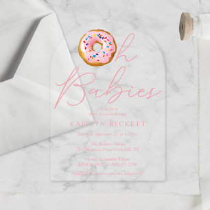 Invitations En Acrylique Oh Baby Donut Sprinkle Jumelles Filles Baby Shower