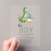 Invitations En Acrylique Oh garçon Dinosaur mignon bébé garçon douche (In situ (ordinateur de poche))