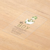 Invitations En Acrylique Oh garçon Dinosaur mignon bébé garçon douche (Poser)