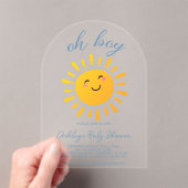 Invitations En Acrylique Oh Garçon Soleil Bleu Baby Shower (In situ (ordinateur de poche))