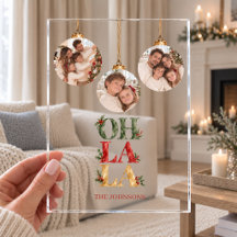 OH LA LA Carte de Noël personnalisée en acrylique