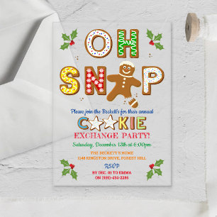 Invitations En Acrylique Oh Snap ! Échange de biscuits au gingembre Fête de