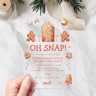 Invitations En Acrylique Oh Snap Fête de Décoration de Maison en Pain d'Épi